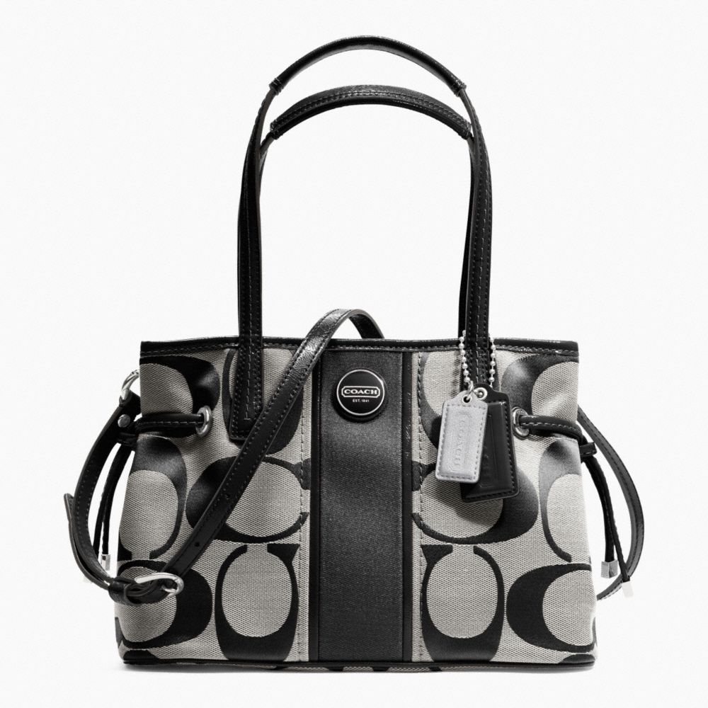 COACH SIGNATURE STRIPE MINI CARRYALL - ONE COLOR - F22907