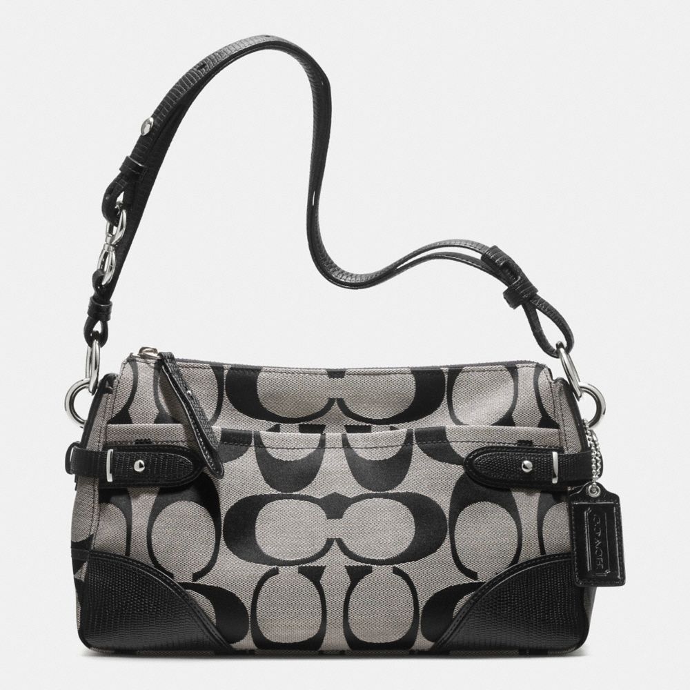 COLETTE EAST/WEST SHOULDER BAG IN SIGNATURE FABRIC - COACH f23072 - SILVER/BLACK/WHITE/BLACK