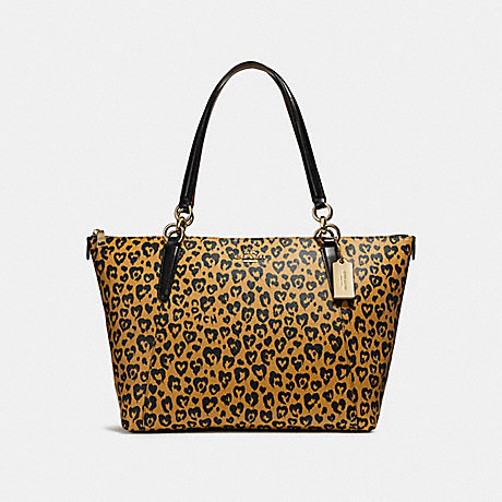 COACH AVA TOTE WITH WILD HEART PRINT - LIGHT GOLD/NATURAL MULTI - f23238