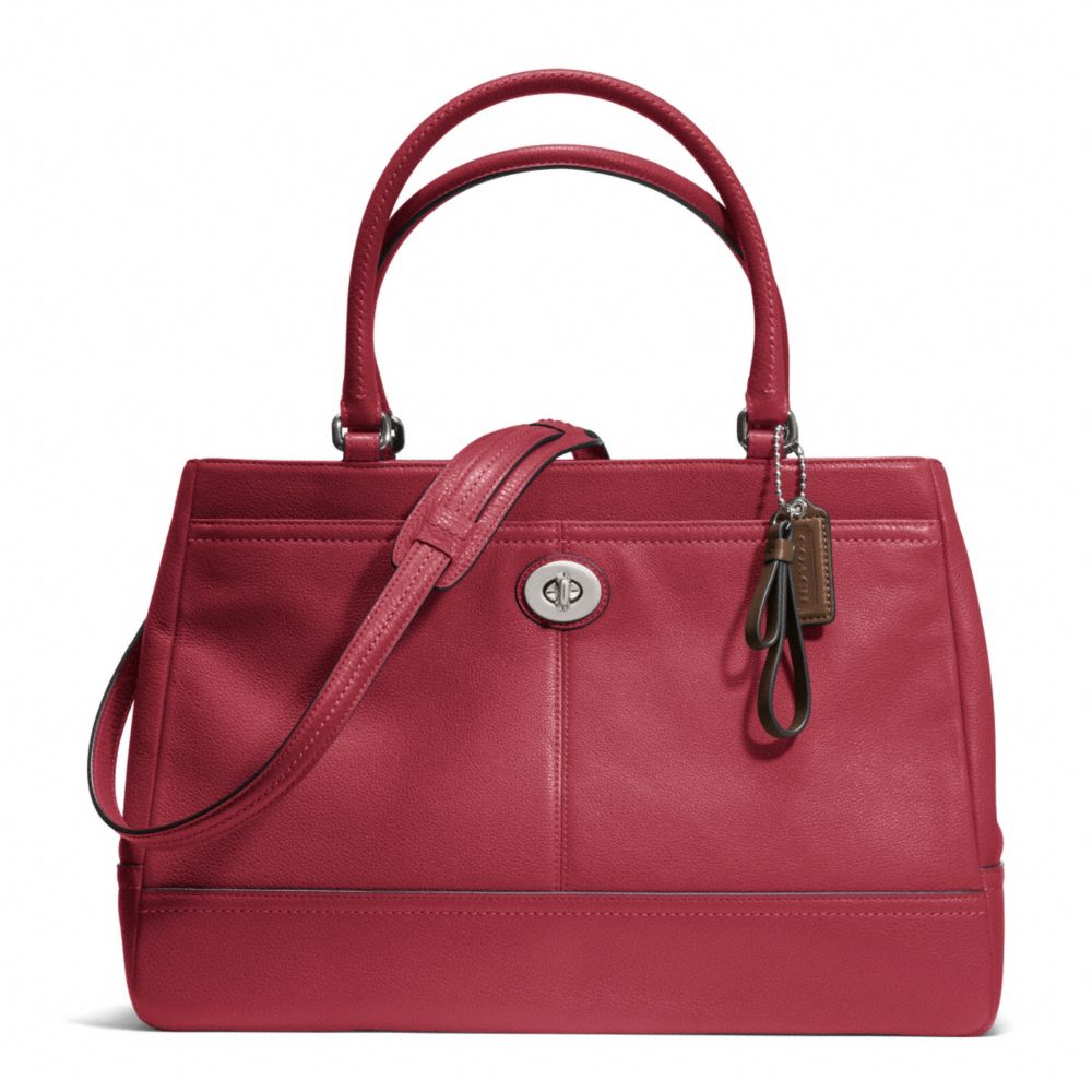 COACH PARK LEATHER LARGE CARRYALL - SILVER/BLACK CHERRY - F23268