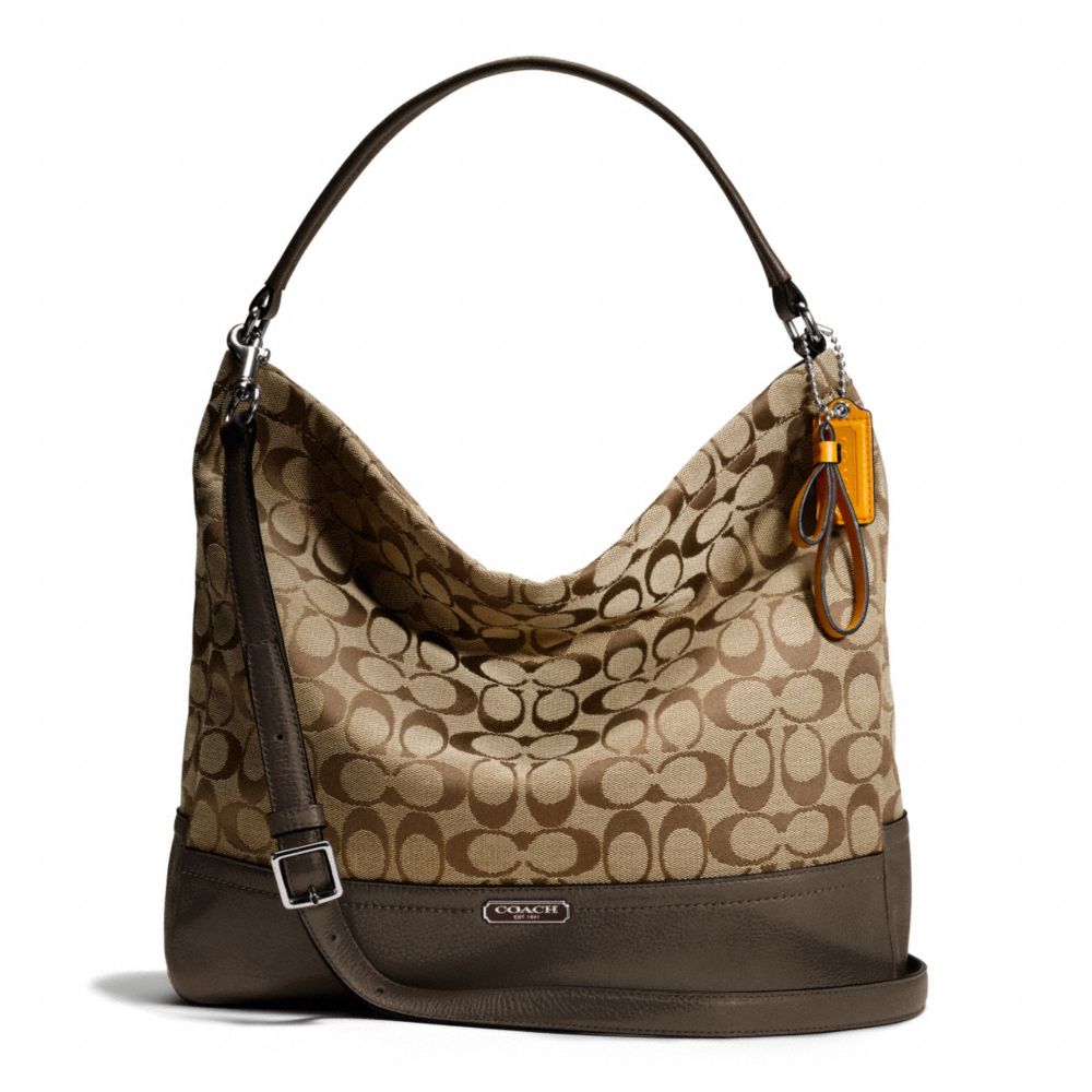 PARK SIGNATURE HOBO - COACH f23279 - SILVER/KHAKI/MAHOGANY