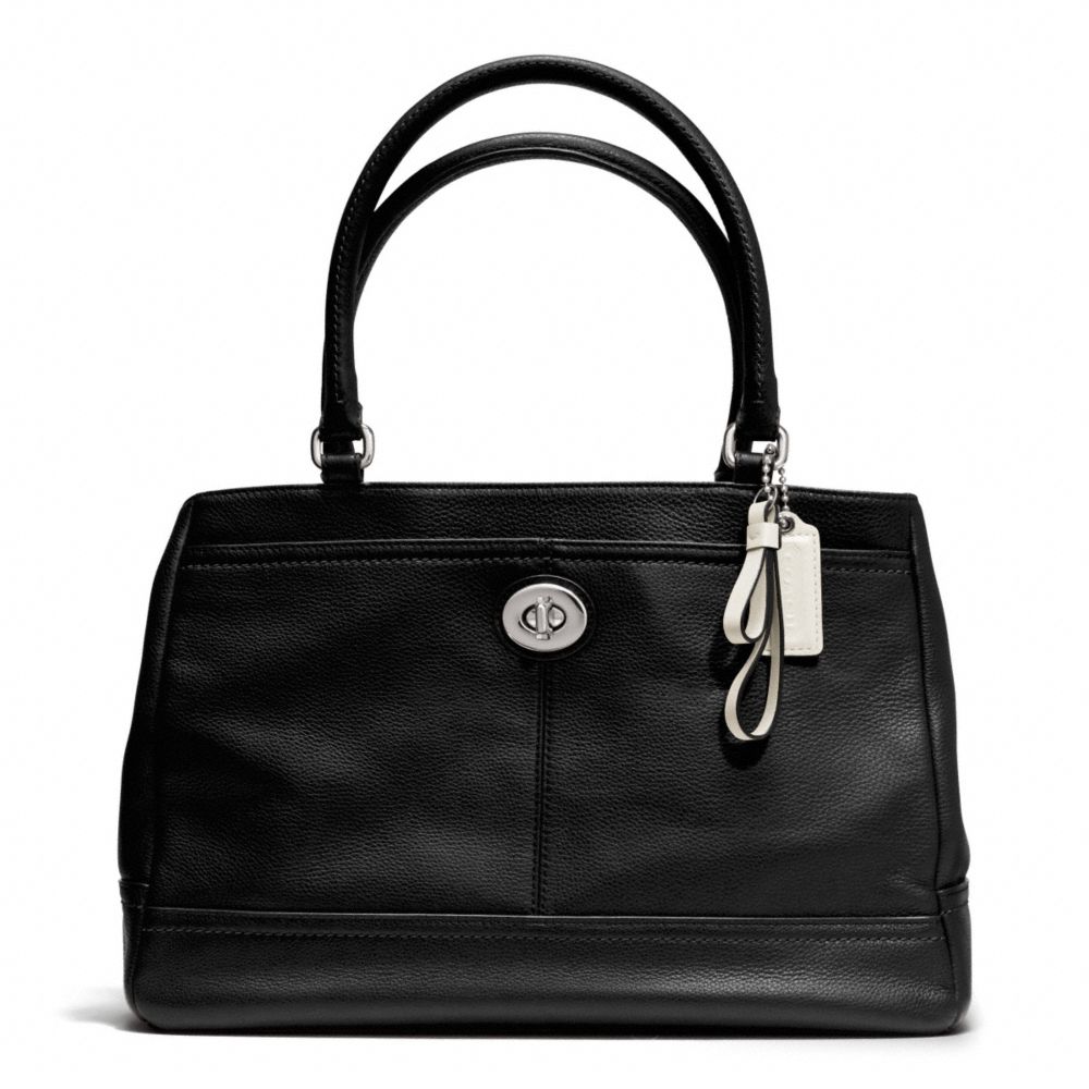 COACH PARK LEATHER CARRYALL - SILVER/BLACK - F23280