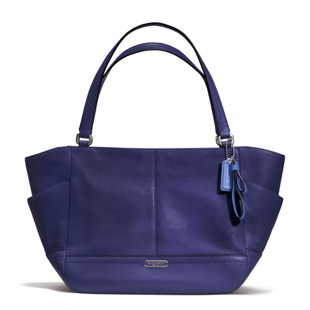 PARK LEATHER CARRIE TOTE - COACH F23284 - SILVER/INDIGO