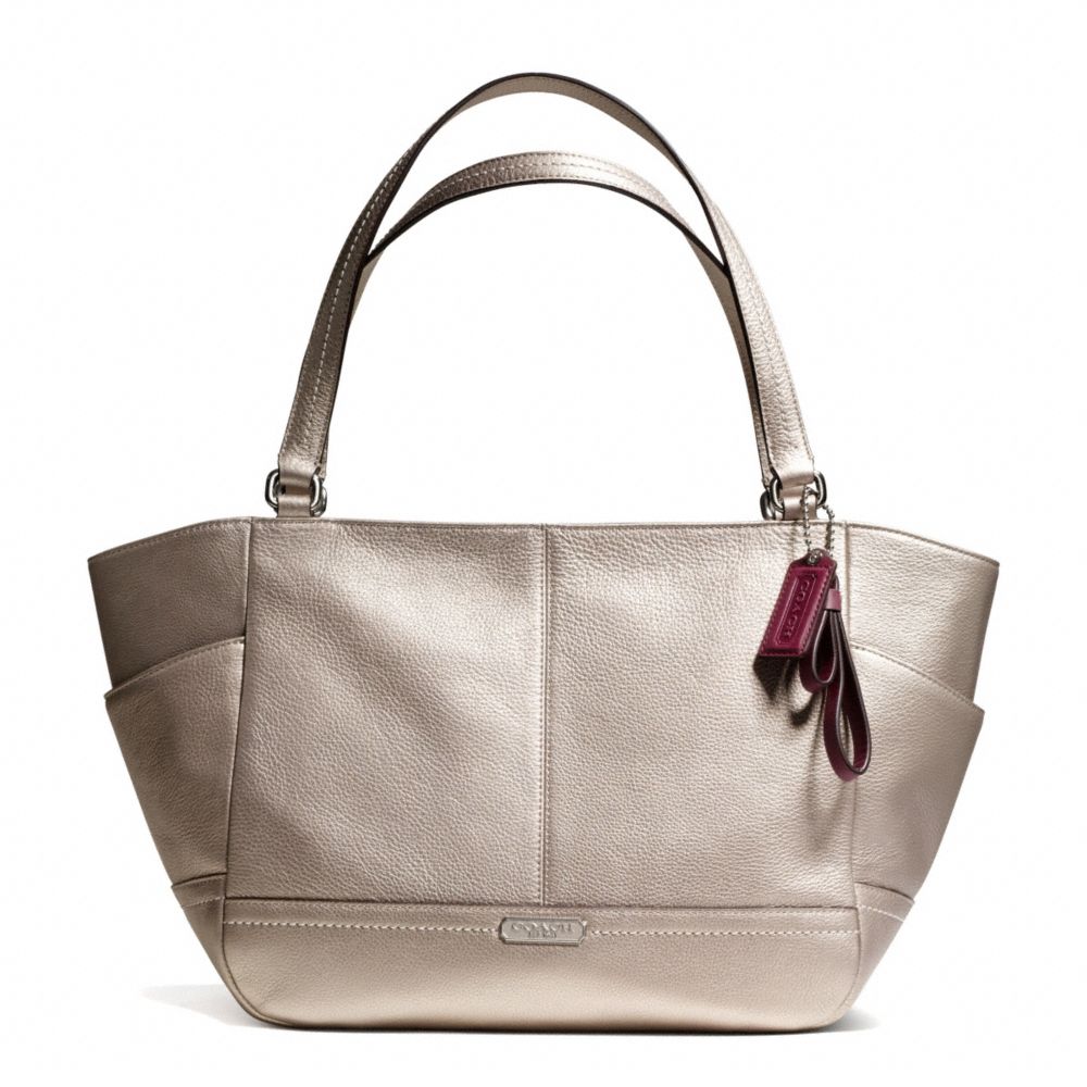 COACH PARK LEATHER CARRIE TOTE - SILVER/PEWTER - F23284