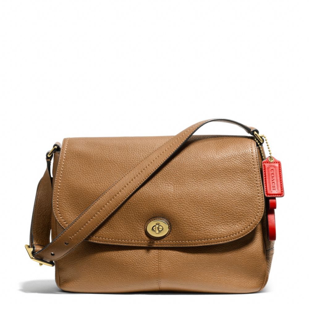 PARK LEATHER FLAP BAG - COACH f23288 - BRASS/BRITISH TAN