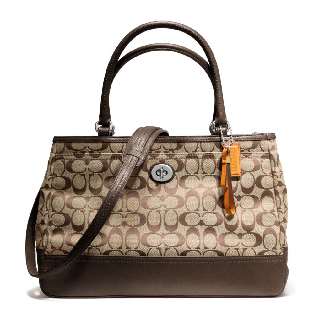 PARK SIGNATURE LARGE CARRYALL - COACH f23292 - SILVER/KHAKI/MAHOGANY