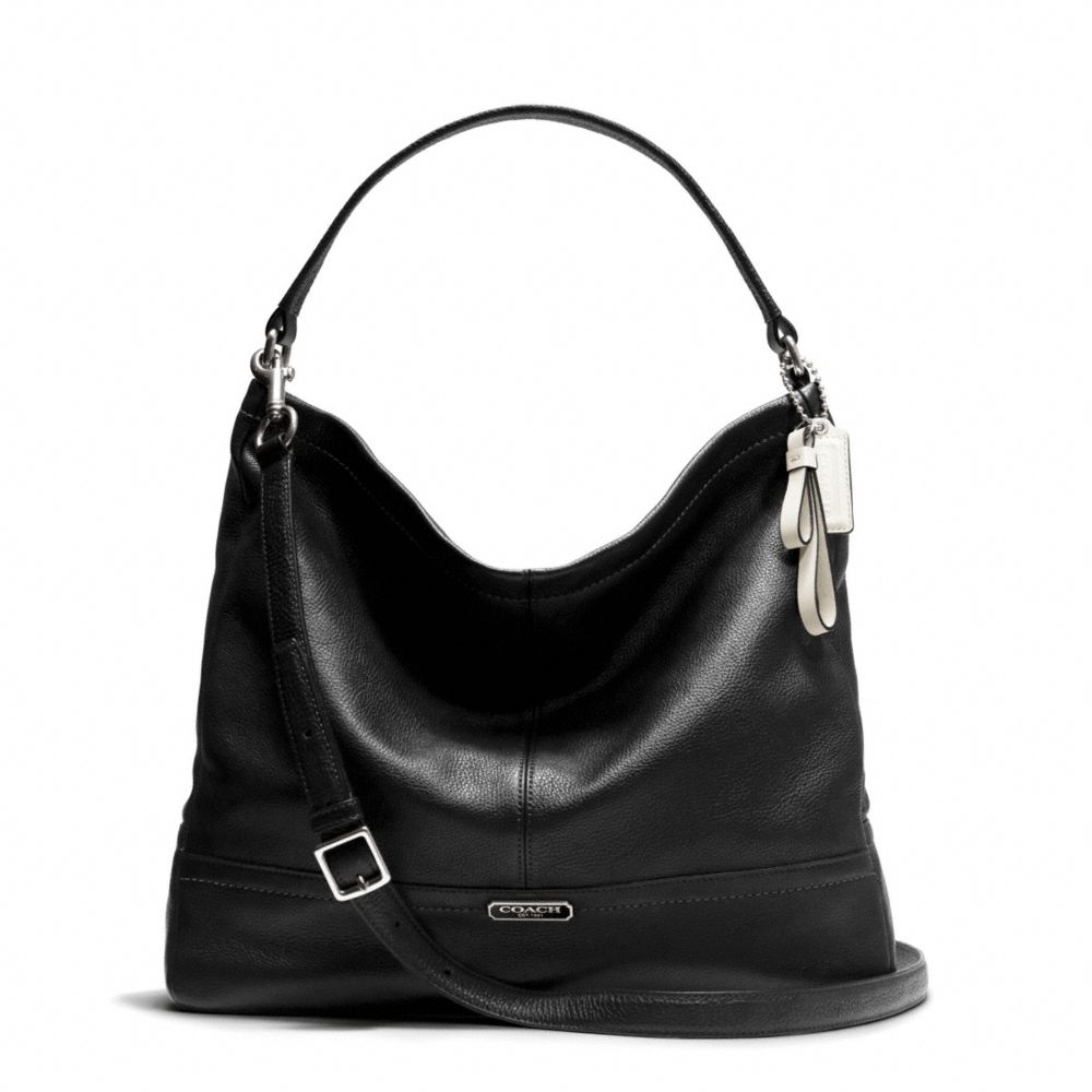 COACH PARK LEATHER HOBO - SILVER/BLACK - F23293