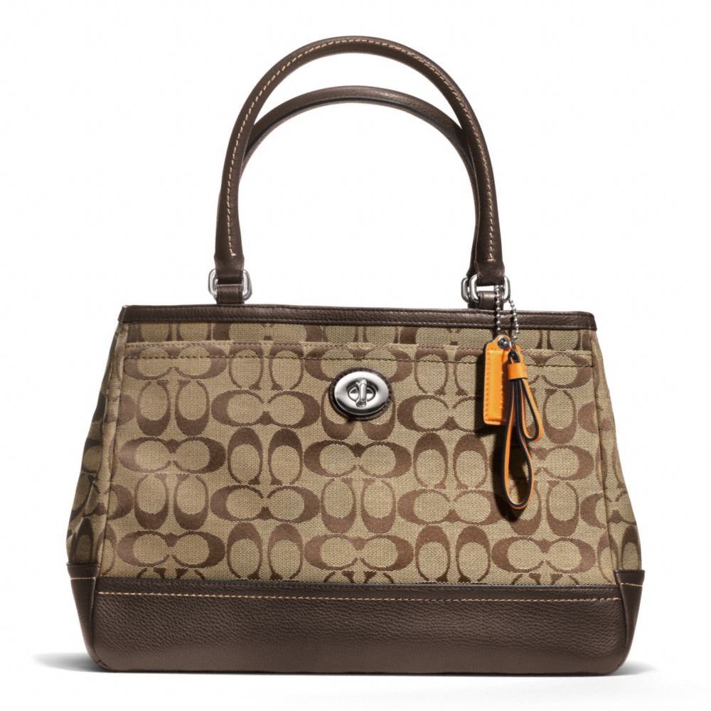 PARK SIGNATURE CARRYALL - COACH f23294 - SILVER/KHAKI/MAHOGANY