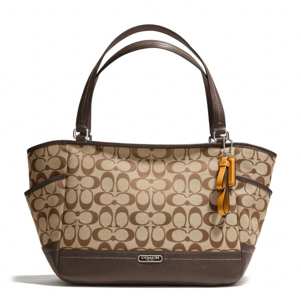 COACH PARK SIGNATURE CARRIE - SILVER/KHAKI/MAHOGANY - F23297