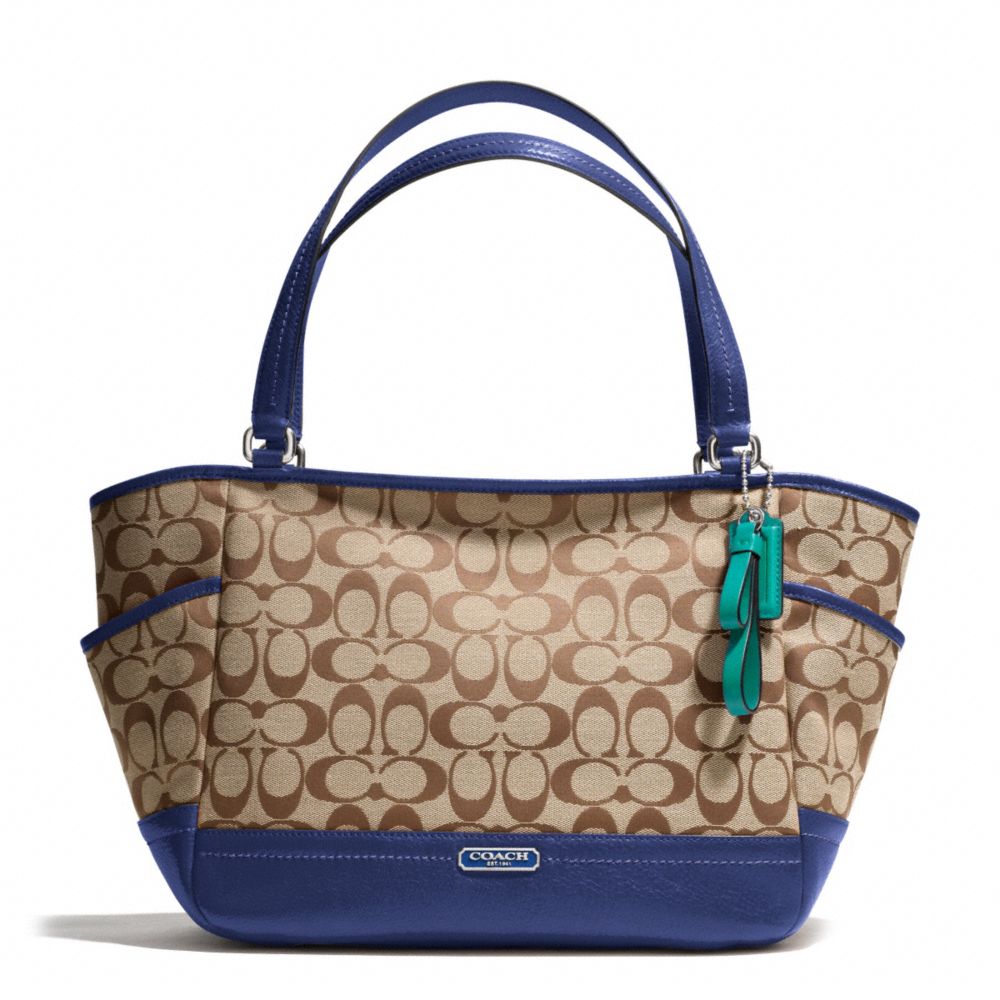 COACH PARK SIGNATURE CARRIE - SILVER/KHAKI/FRENCH BLUE - F23297