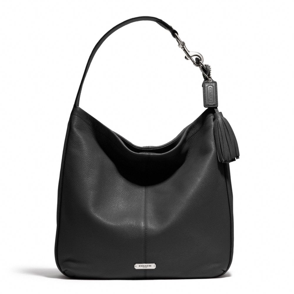 AVERY LEATHER HOBO - COACH f23309 - SILVER/BLACK