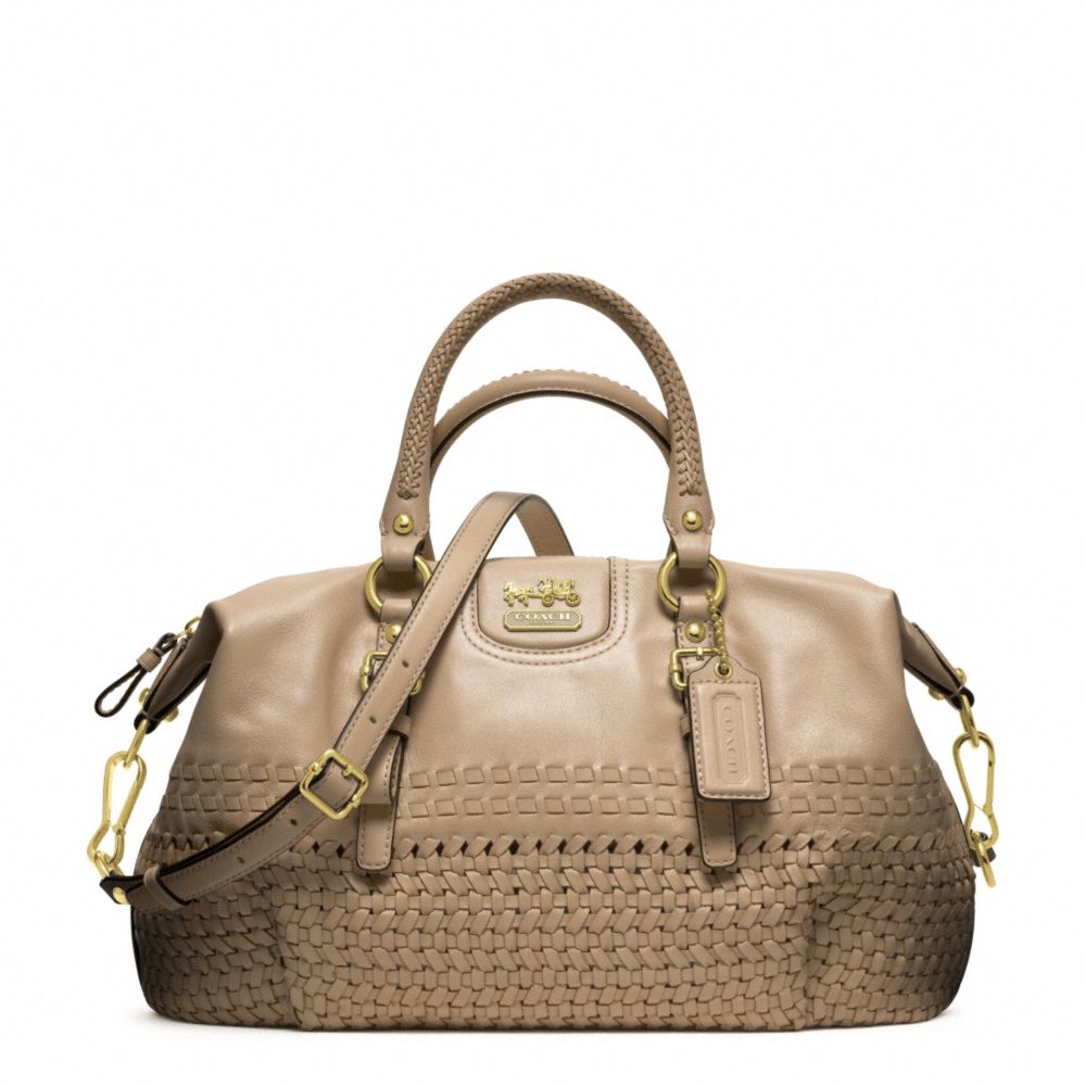 MADISON WOVEN JULIETTE SATCHEL - COACH f23342 - BRASS/TAUPE