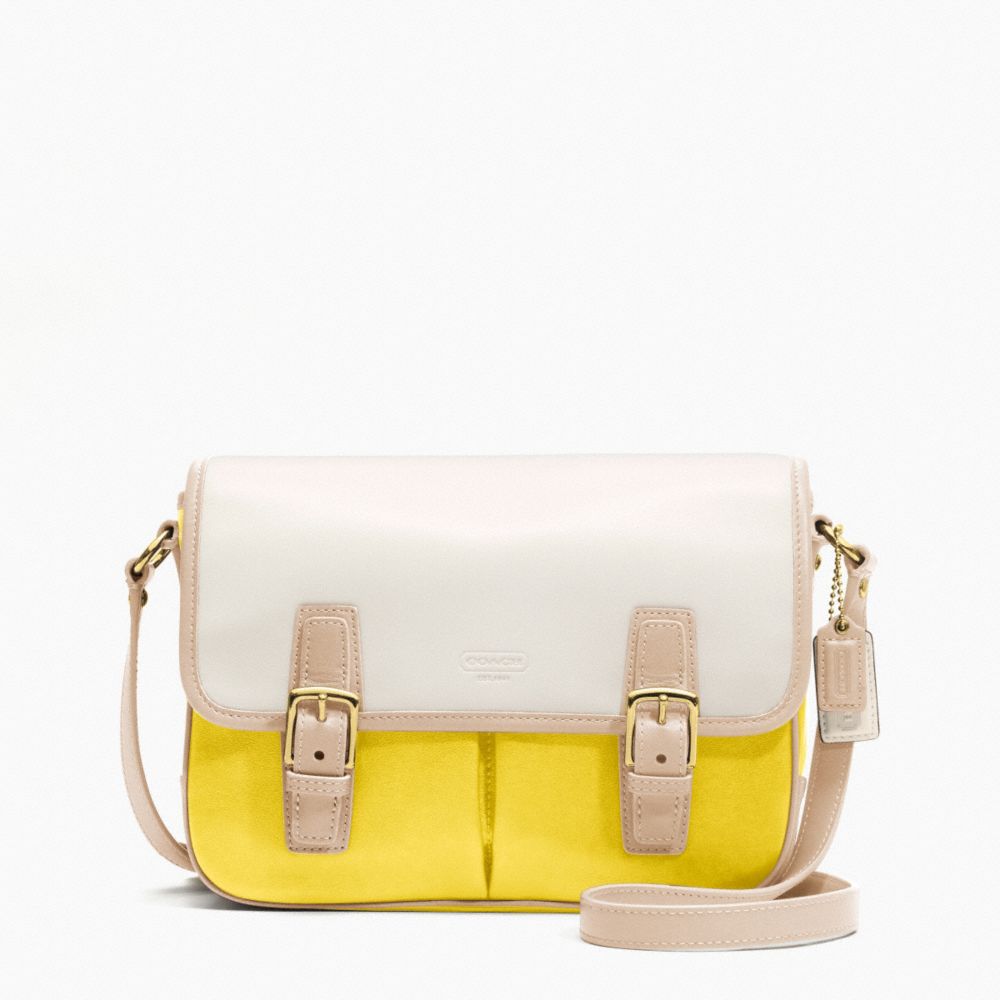 COACH COLOR BLOCK LEATHER CROSSBODY FLAP - ONE COLOR - F23383