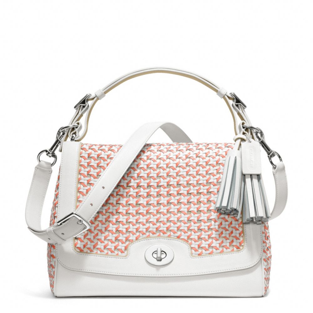 COACH CANING LEATHER ROMY TOP HANDLE - ONE COLOR - F23411