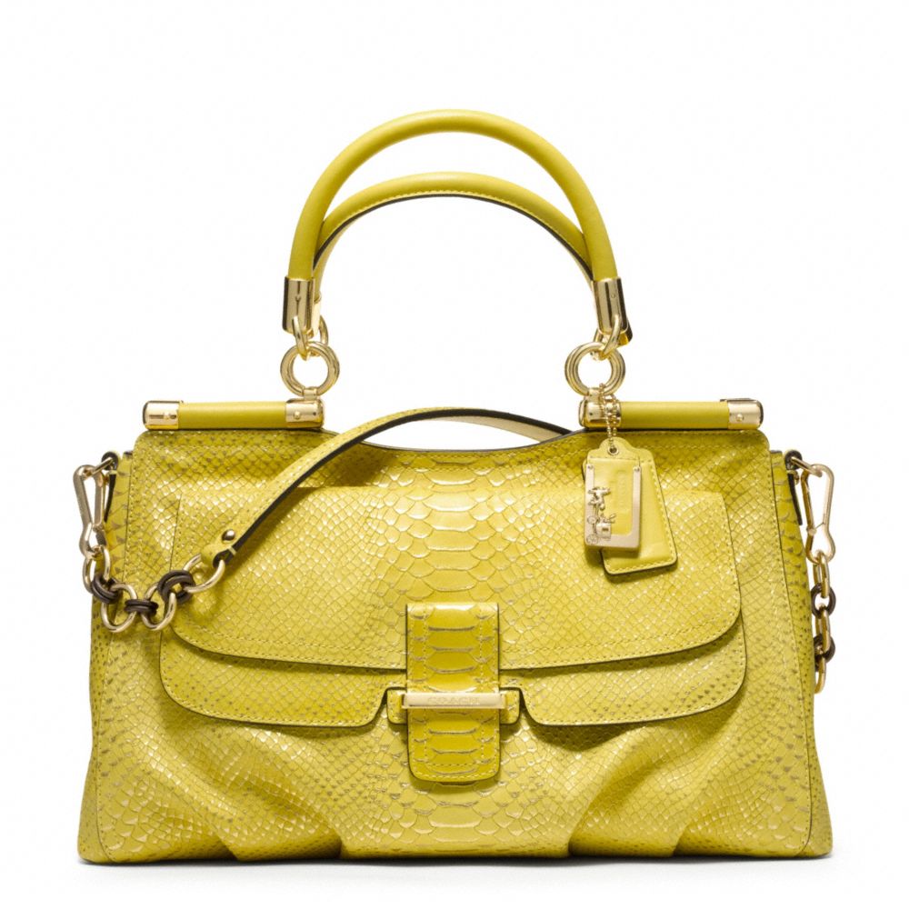 MADISON PINNACLE EMBOSSED METALLIC PYTHON CARRIE SATCHEL - COACH F23433 - ONE-COLOR
