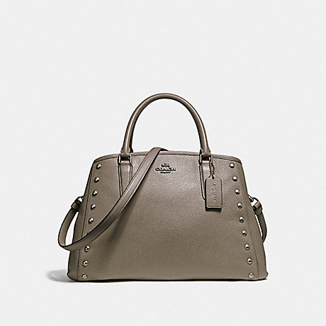 COACH SMALL MARGOT CARRYALL WITH LACQUER RIVETS - SILVER/FOG - f23509