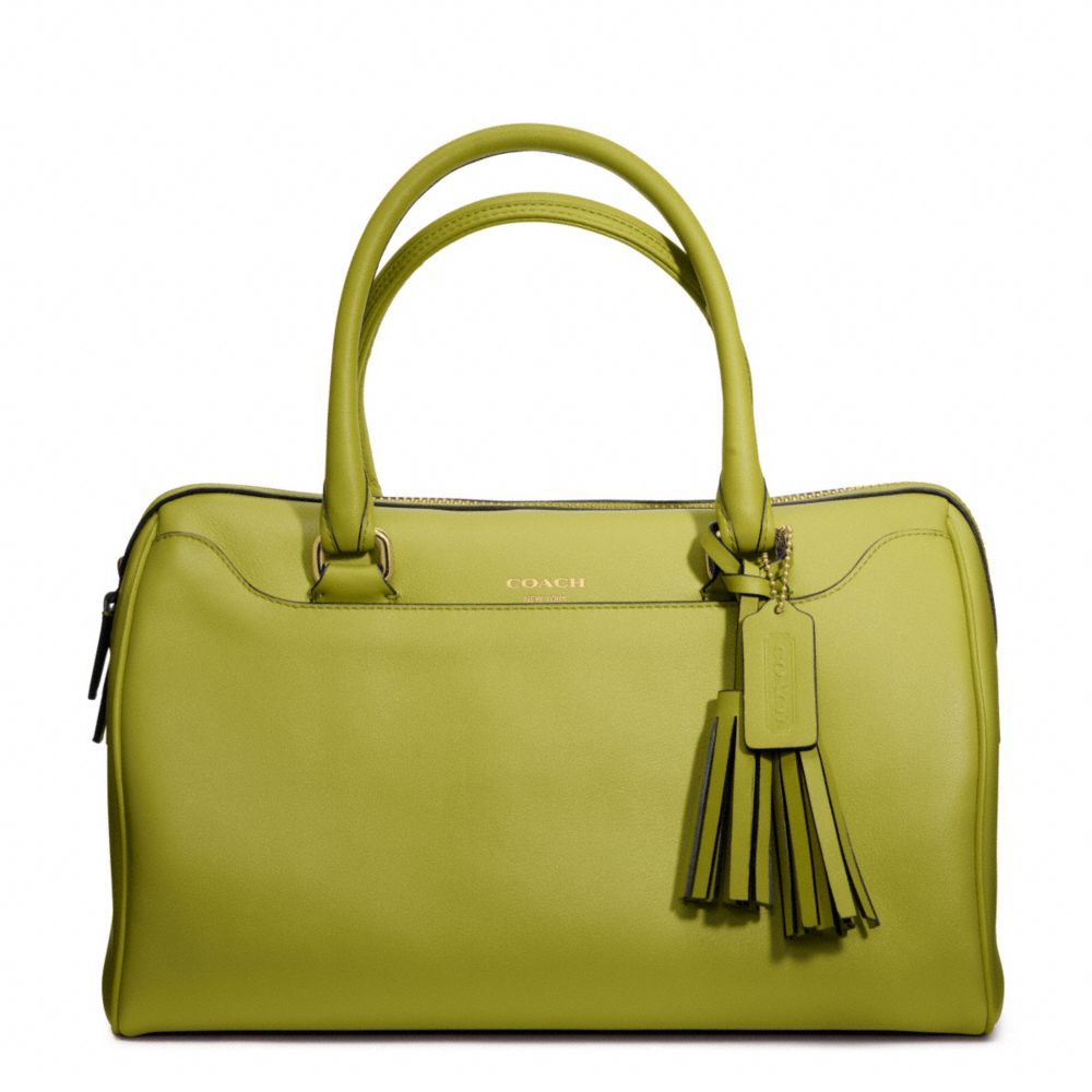 COACH LEATHER HALEY SATCHEL - BRASS/LIME - F23574