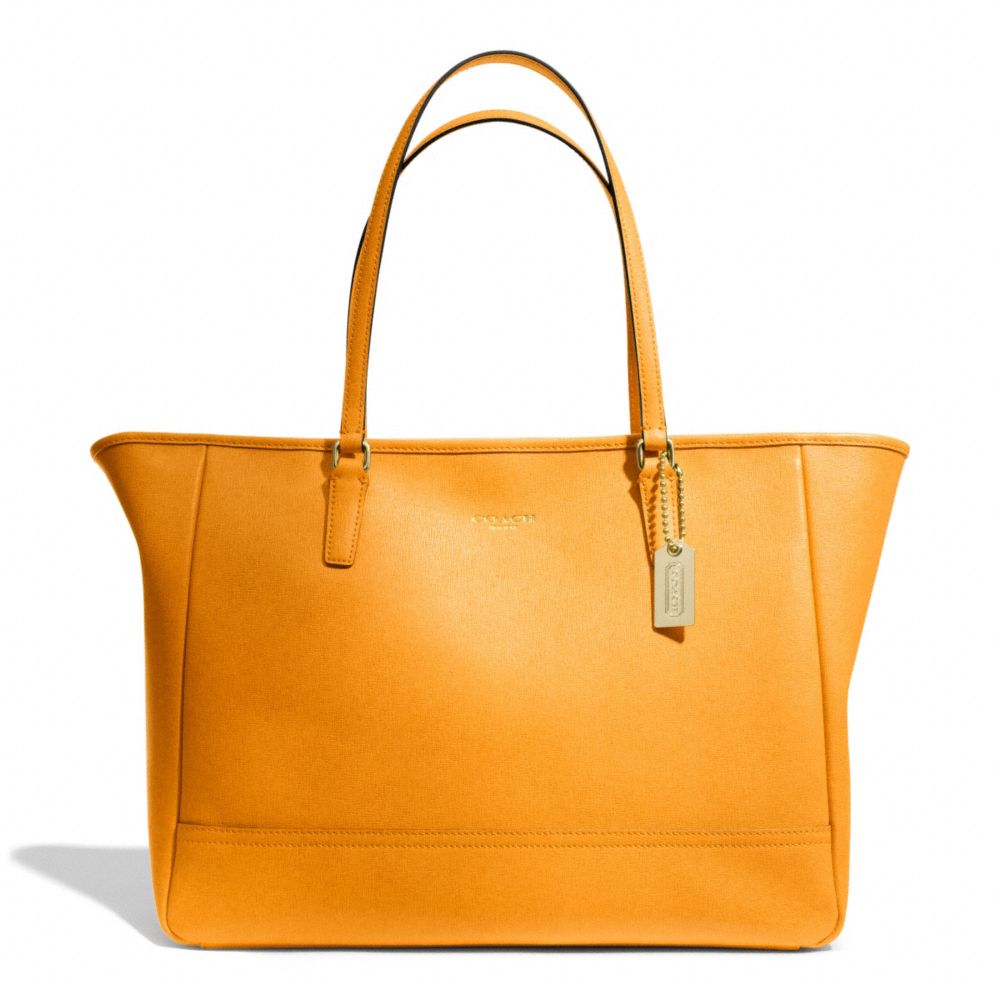 SAFFIANO MEDIUM CITY TOTE - COACH f23576 - BRASS/MARIGOLD