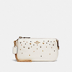 COACH LARGE WRISTLET 19 WITH STARDUST STUDS - LIGHT GOLD/CHALK - F23595