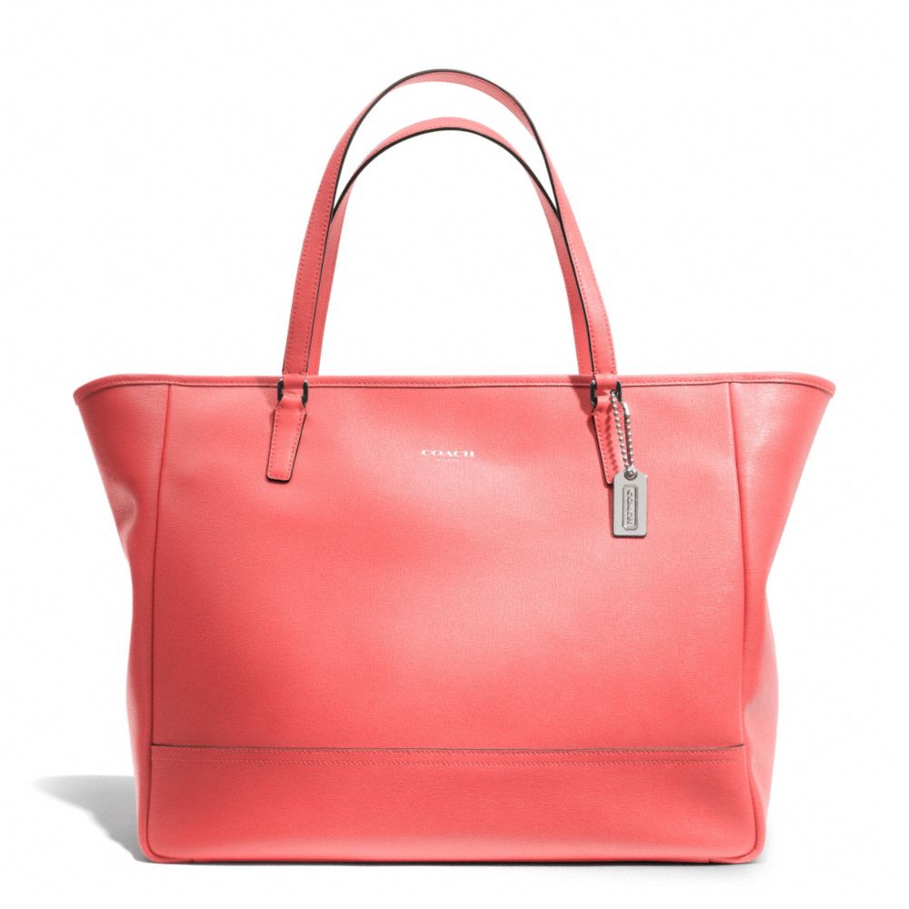 COACH LARGE CITY TOTE - SILVER/CORAL - F23822