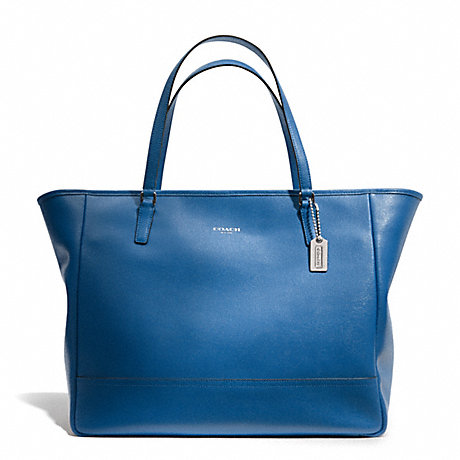 COACH SAFFIANO LEATHER LARGE CITY TOTE - SILVER/COBALT - f23822