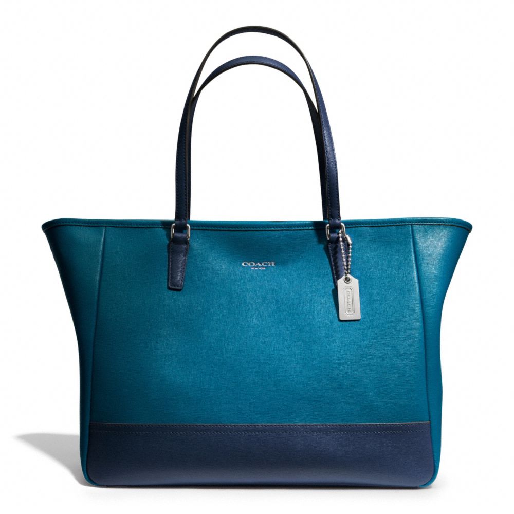 COACH SAFFIANO MEDIUM COLORBLOCK CITY TOTE - ONE COLOR - F23884