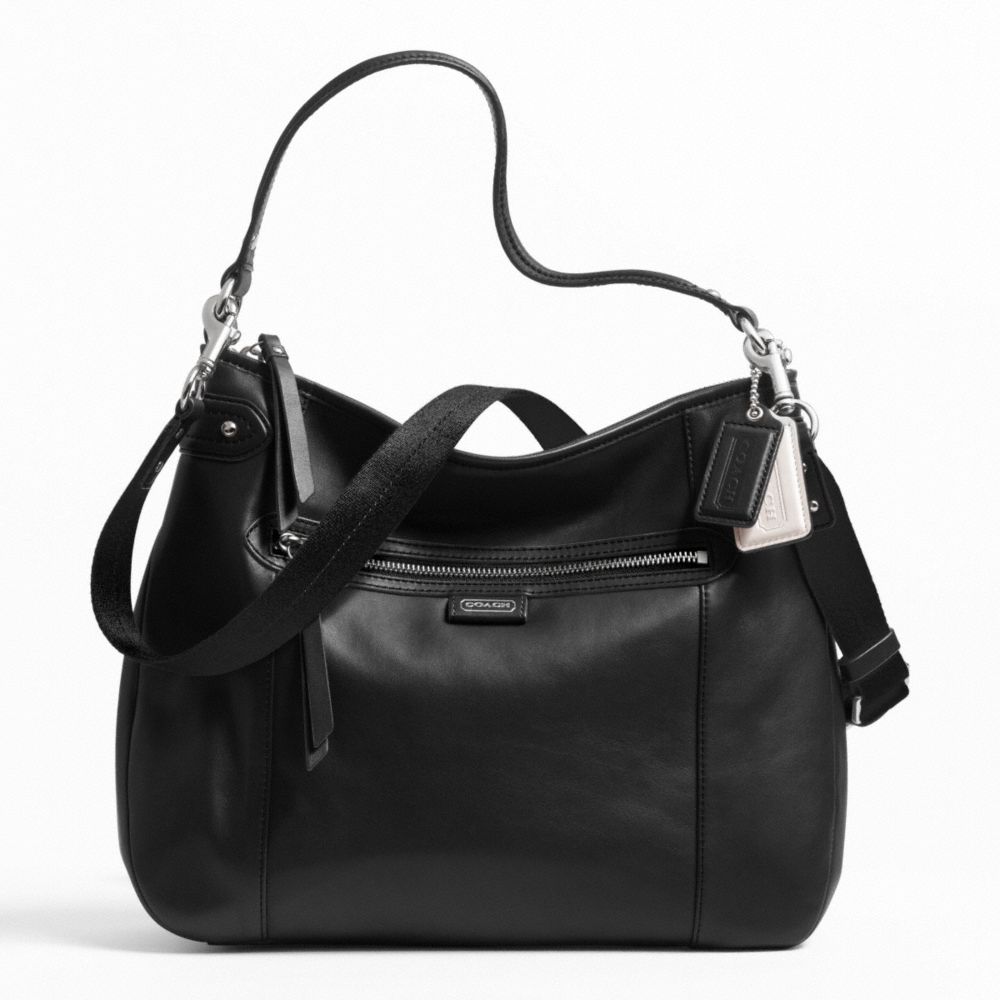 DAISY LEATHER CONVERTIBLE HOBO - COACH f23937 - SILVER/BLACK