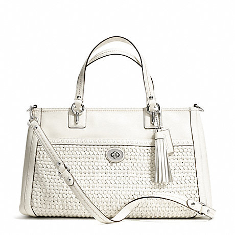 COACH PARK WOVEN LEATHER CARRYALL -  - f23956
