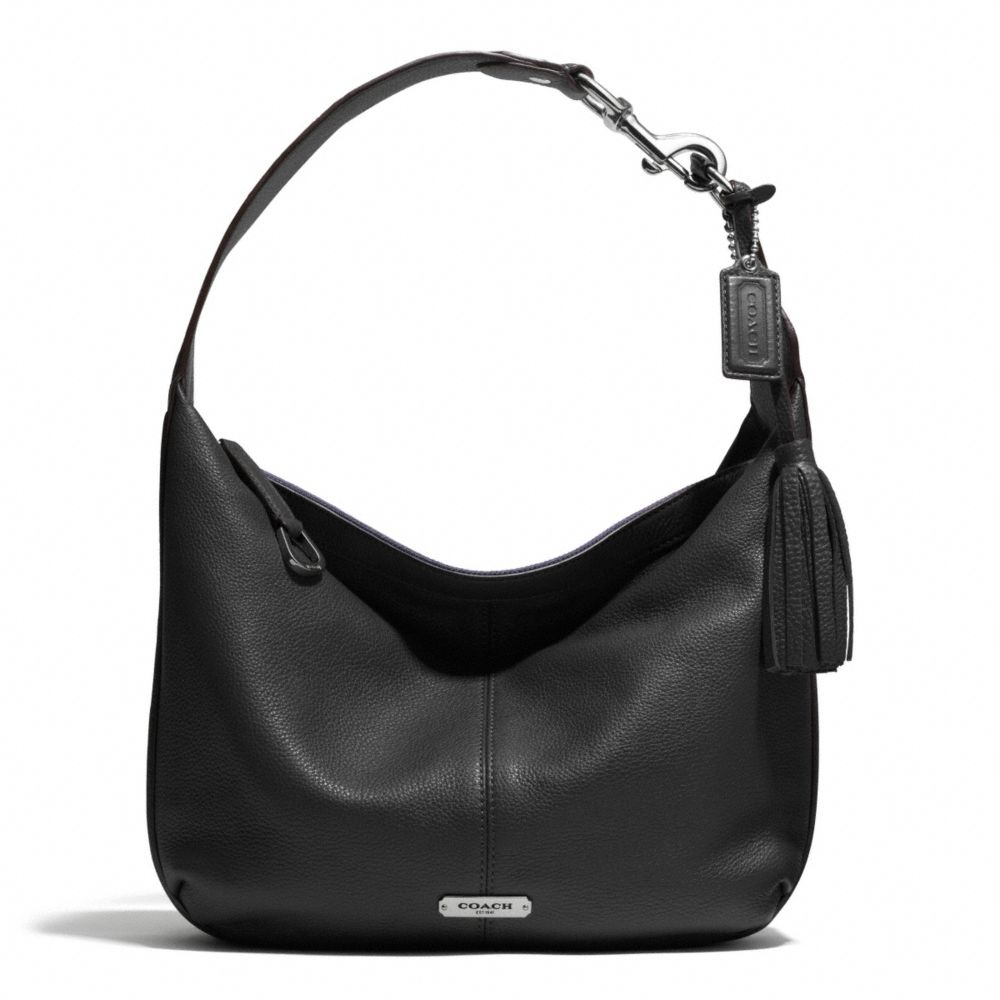 AVERY LEATHER SMALL HOBO - COACH F23960 - SILVER/BLACK