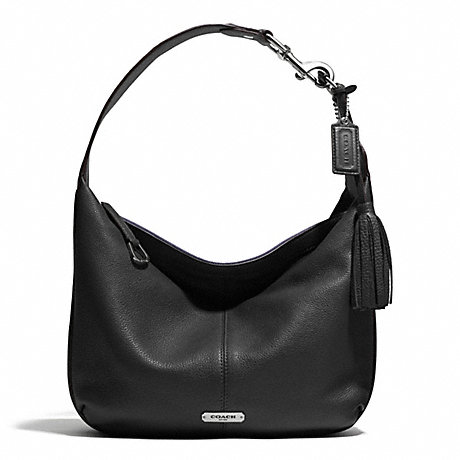 COACH AVERY LEATHER SMALL HOBO - SILVER/BLACK - f23960