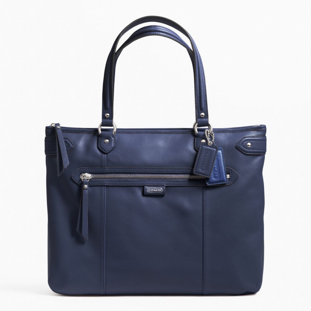 DAISY LEATHER EMMA TOTE - COACH F23973 - SILVER/MIDNIGHT NAVY