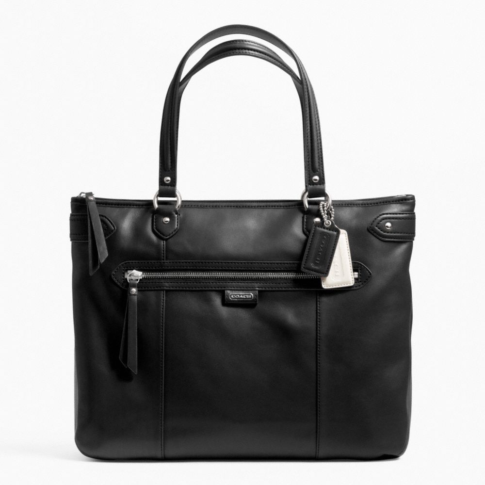 COACH DAISY LEATHER EMMA TOTE - SILVER/BLACK - F23973