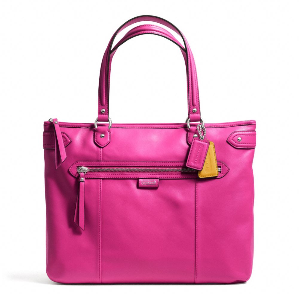 COACH DAISY LEATHER EMMA TOTE - SILVER/BRIGHT MAGENTA - F23973