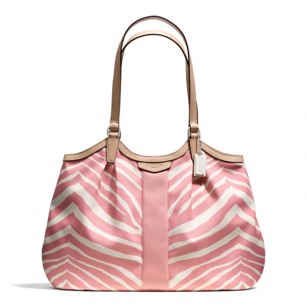 COACH SIGNATURE STRIPE ZEBRA PRINT DEVIN SHOULDER BAG - ONE COLOR - F24022