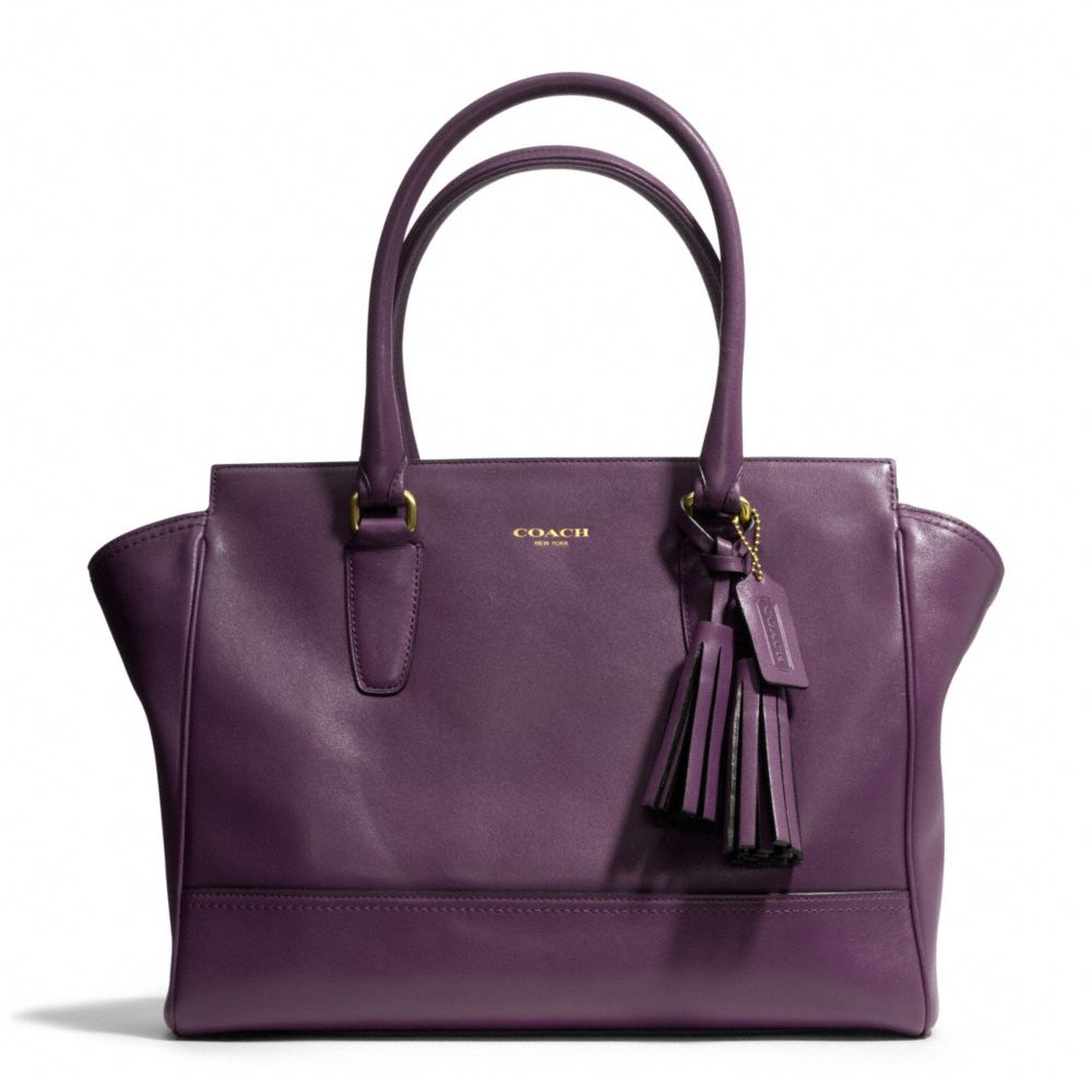 COACH CANDACE MEDIUM LEATHER CARRYALL - BRASS/BLACK VIOLET - F24201