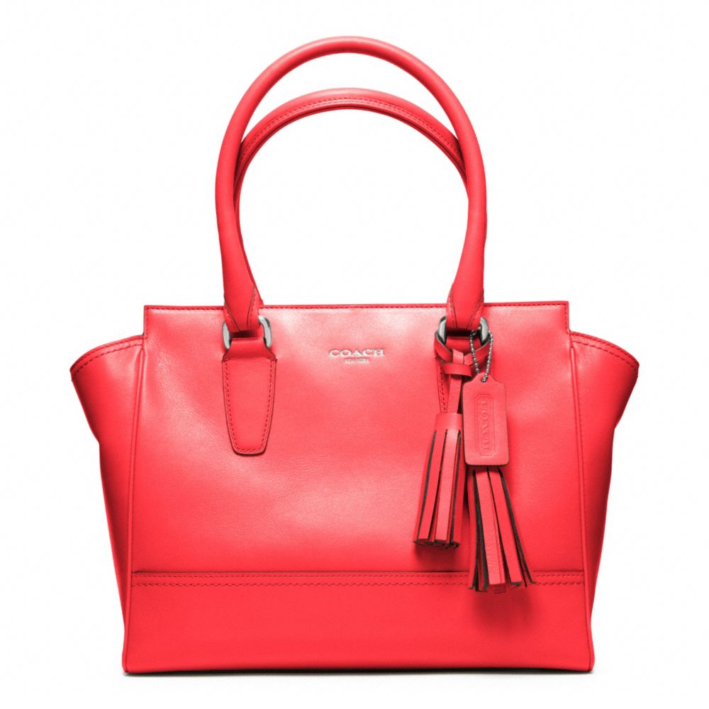 COACH LEATHER CANDACE CARRYALL - SILVER/BRIGHT CORAL - F24202