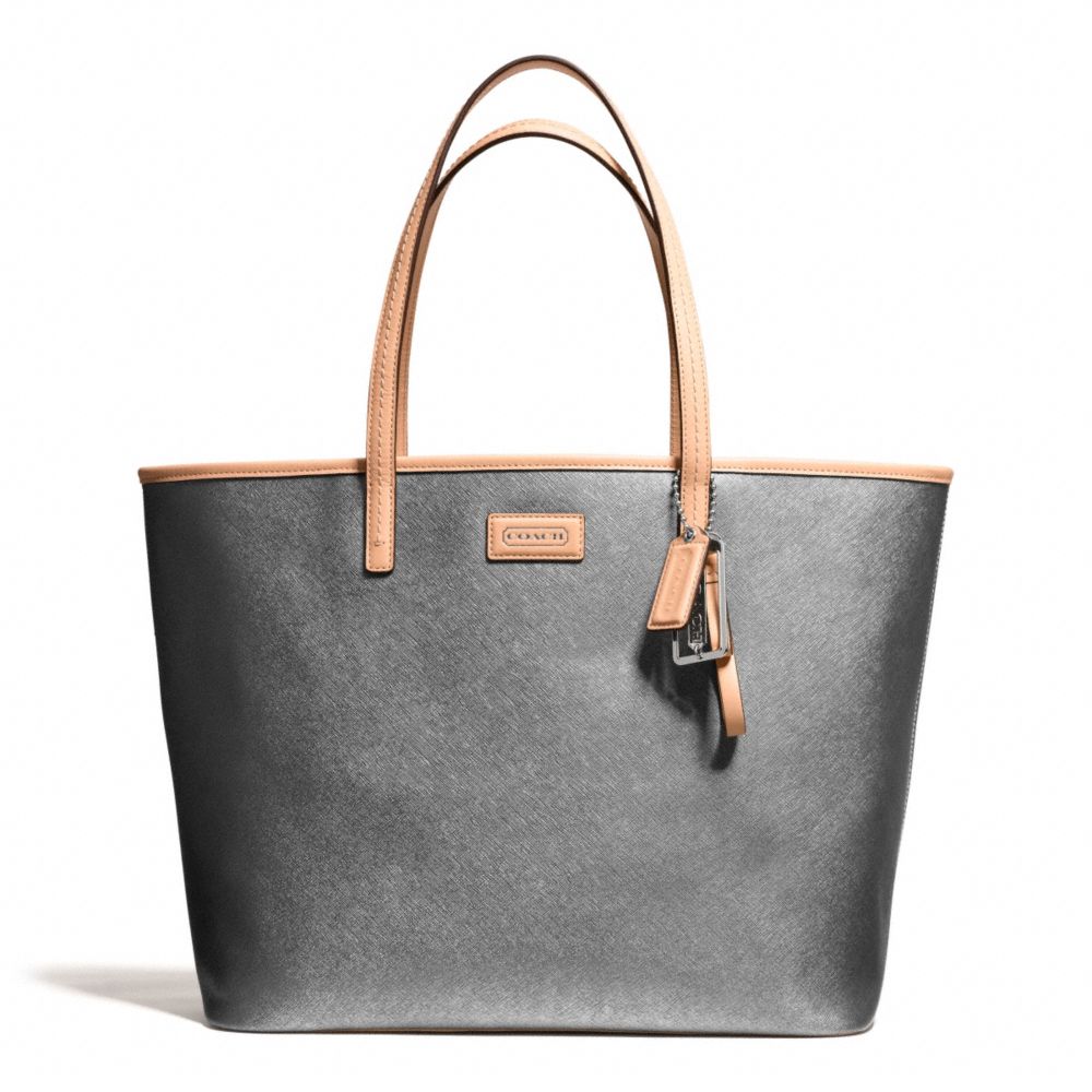 PARK METRO LEATHER TOTE - COACH f24341 - SILVER/PEWTER