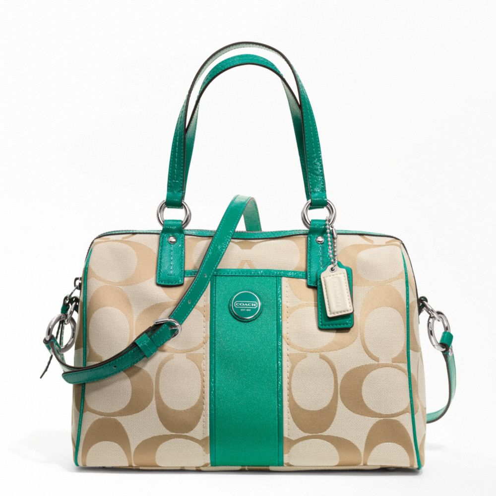 COACH SIGNATURE STRIPE SATCHEL - ONE COLOR - F24364