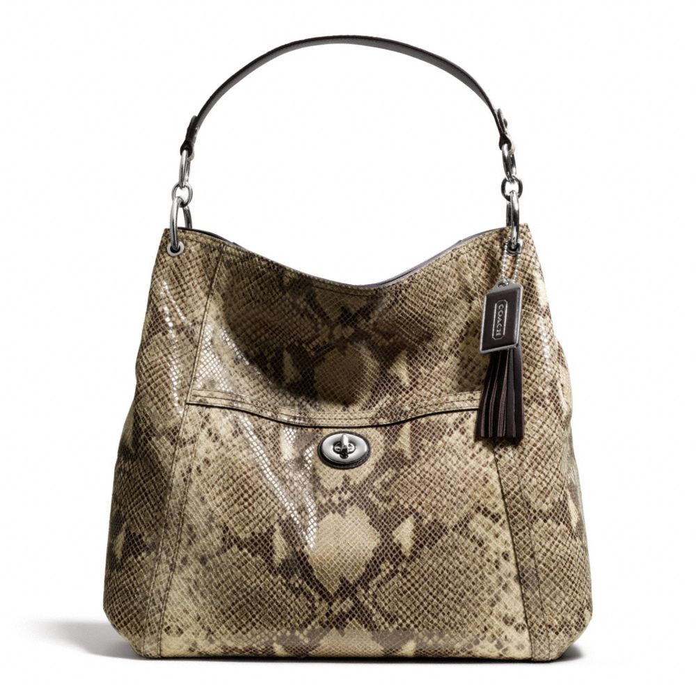 COACH PARK PYTHON HOBO - SILVER/GREY - F24383