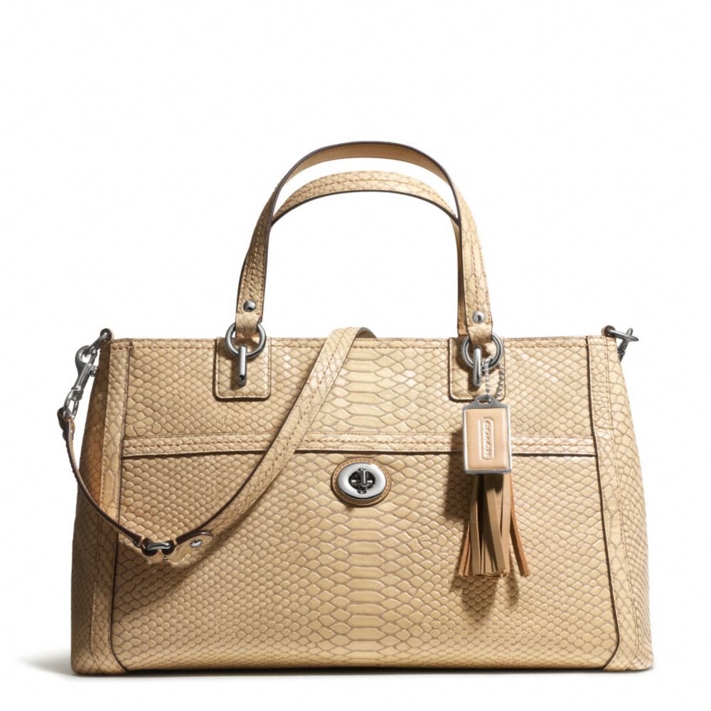 COACH PARK PYTHON CARRYALL - SILVER/NATURAL - F24384