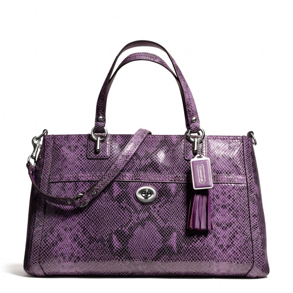 PARK PYTHON CARRYALL - COACH f24384 - SILVER/PURPLE