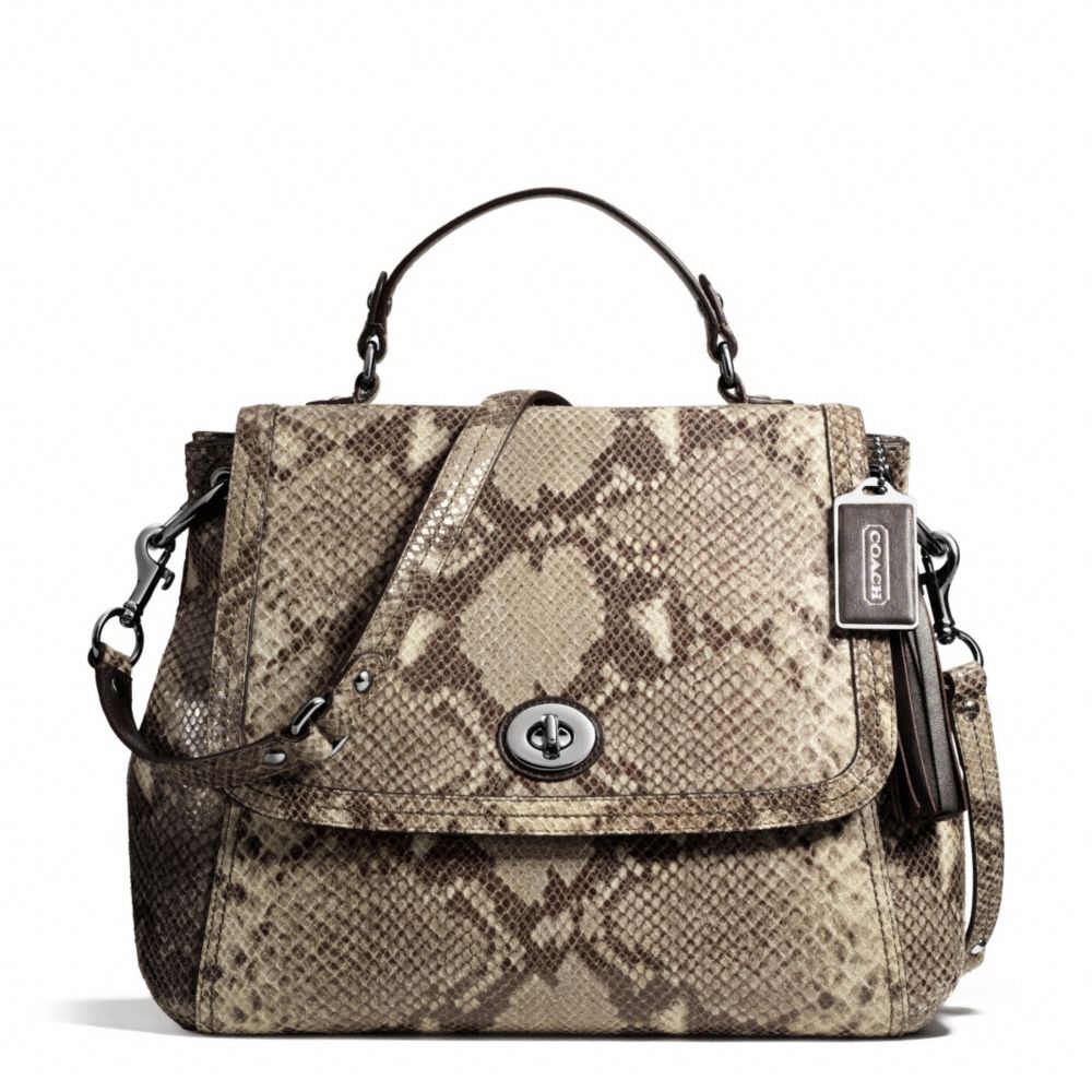 COACH PARK PYTHON FLAP - SILVER/GREY - F24392