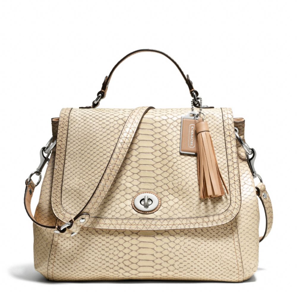 COACH PARK PYTHON FLAP - SILVER/NATURAL - F24392