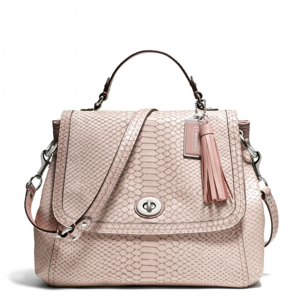 PARK PYTHON FLAP - COACH F24392 - SILVER/PINK