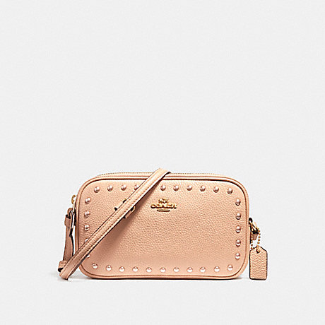 COACH CROSSBODY POUCH WITH LACQUER RIVETS - IMITATION GOLD/NUDE PINK - f24399