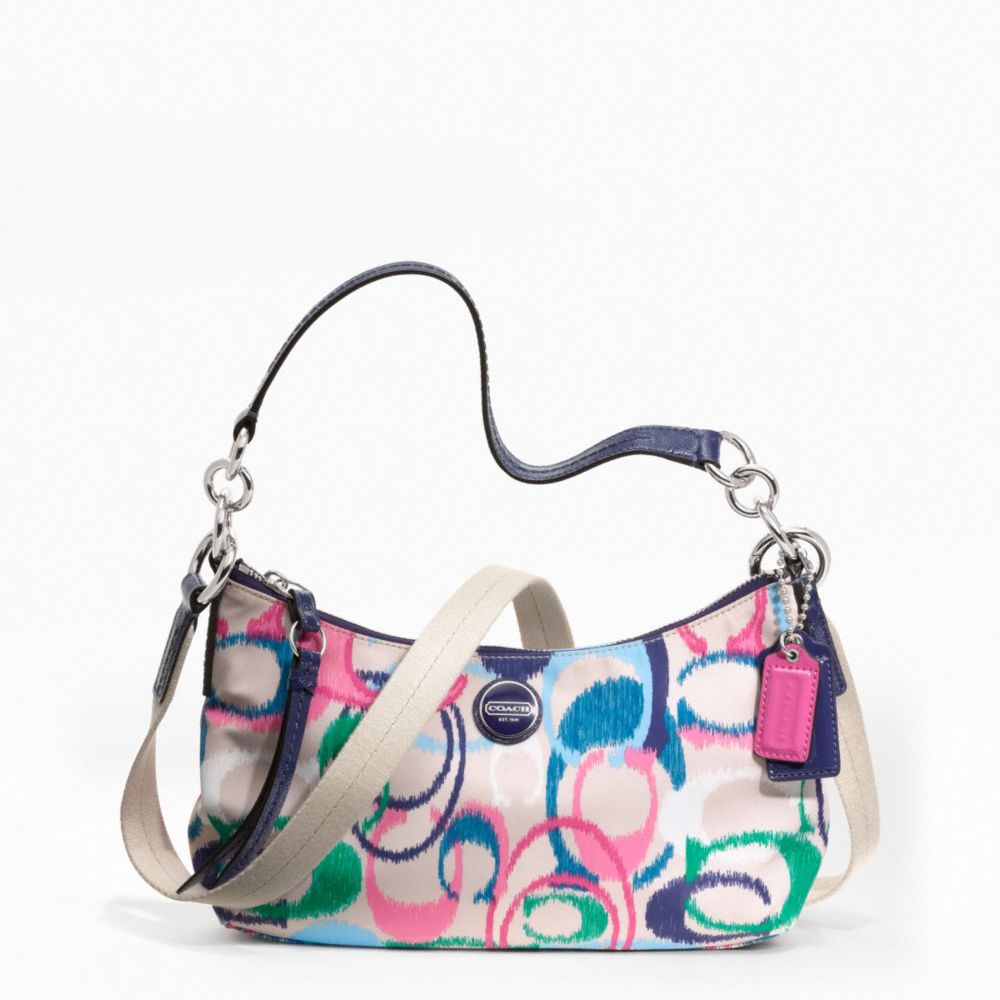 SIGNATURE STRIPE IKAT PRINT DEMI CROSSBODY - COACH F24448 - ONE-COLOR