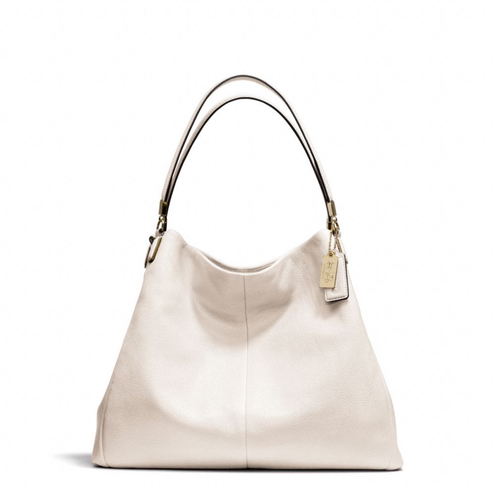 COACH MADISON LEATHER PHOEBE SHOULDER BAG - LIGHT GOLD/PARCHMENT - F24621