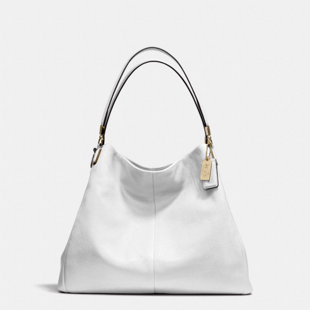 MADISON LEATHER PHOEBE SHOULDER BAG - COACH f24621 - LIGHT GOLD/WHITE