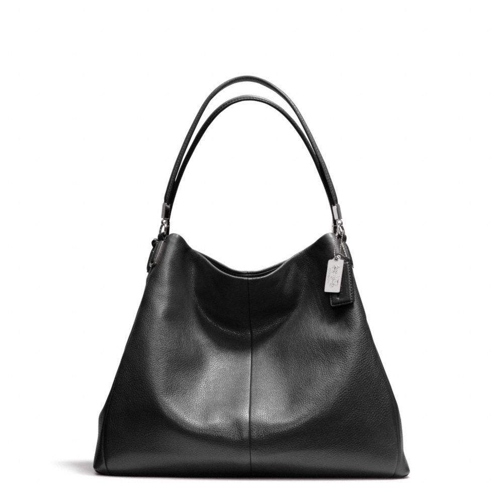 MADISON LEATHER PHOEBE SHOULDER BAG - COACH f24621 - SILVER/BLACK