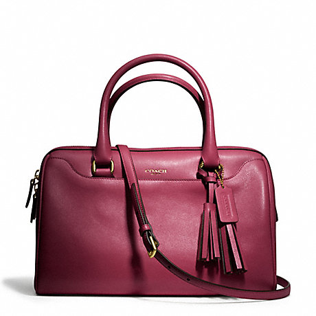 COACH LEATHER HALEY SATCHEL WITH STRAP - BRASS/DEEP PORT - f24622